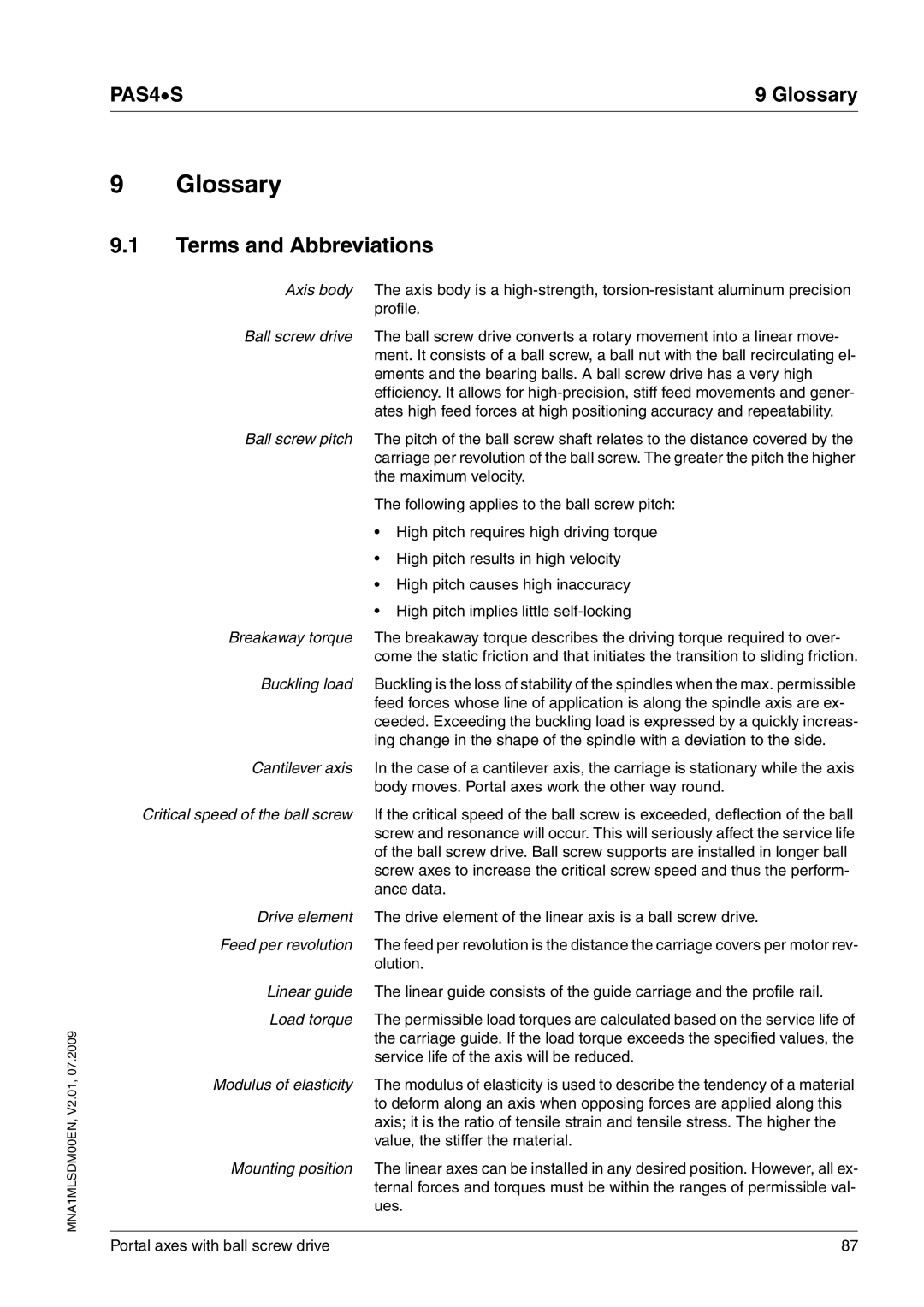 Schneider Electric PAS4S manual Glossary, Terms and Abbreviations 