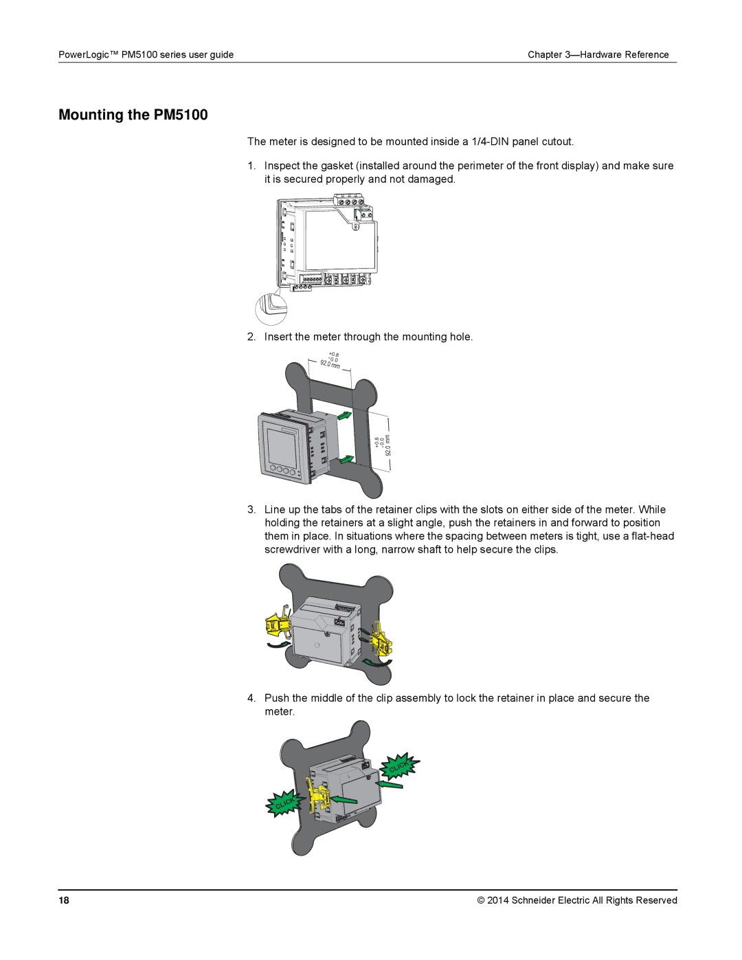 Schneider Electric manual Mounting the PM5100 