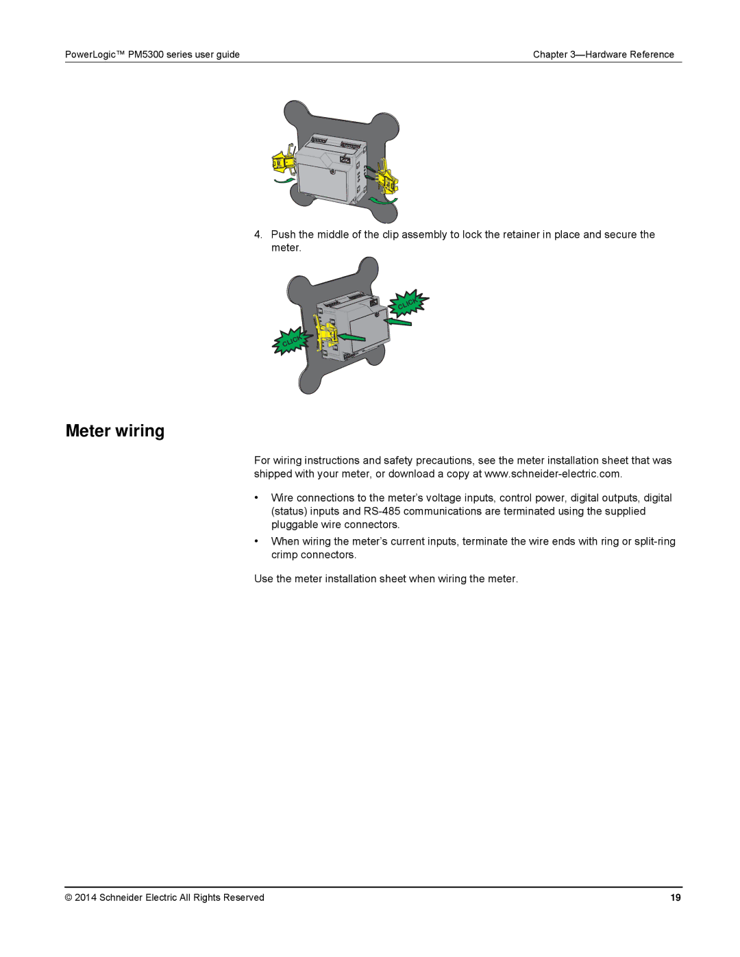 Schneider Electric PM5300 manual Meter wiring 