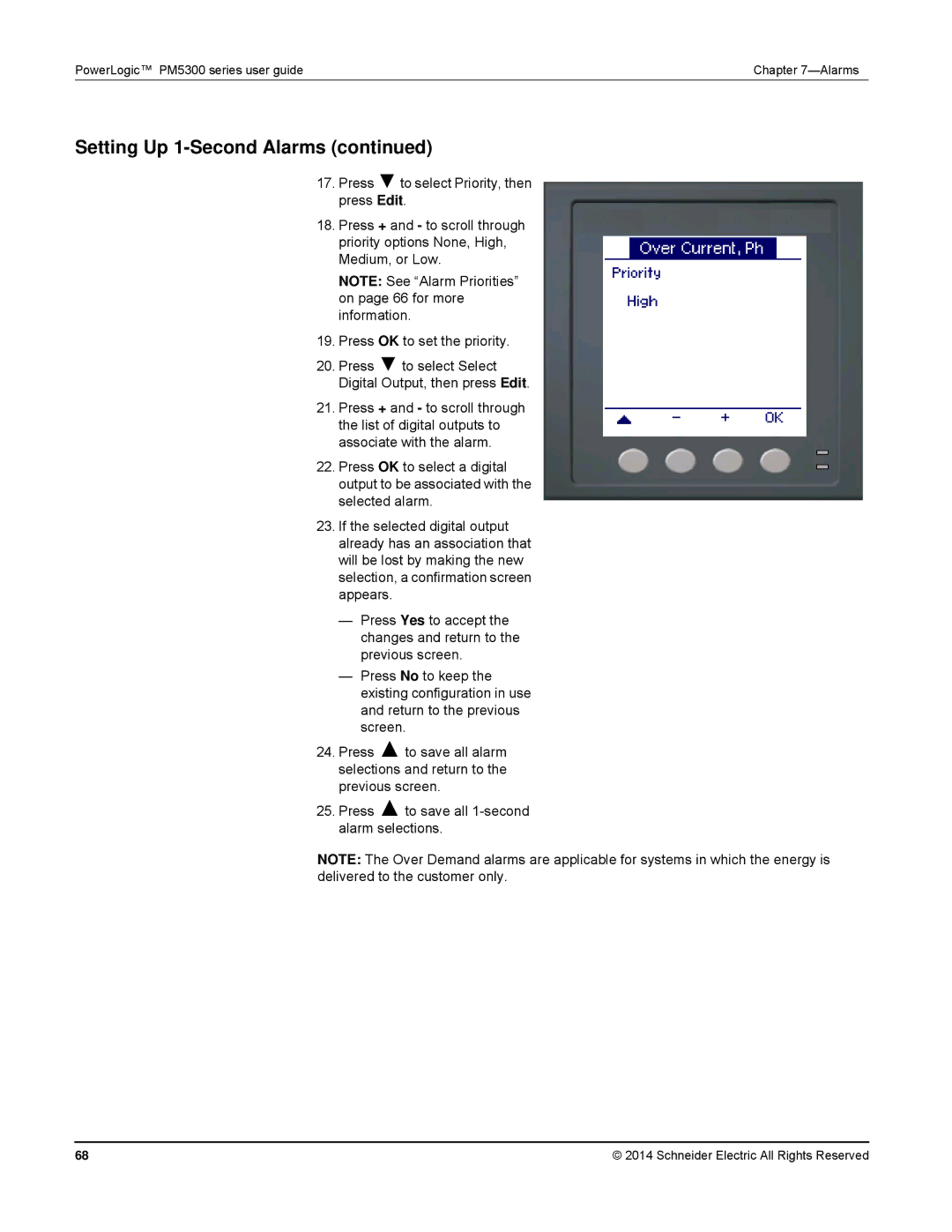 Schneider Electric PM5300 manual Setting Up 1-Second Alarms 