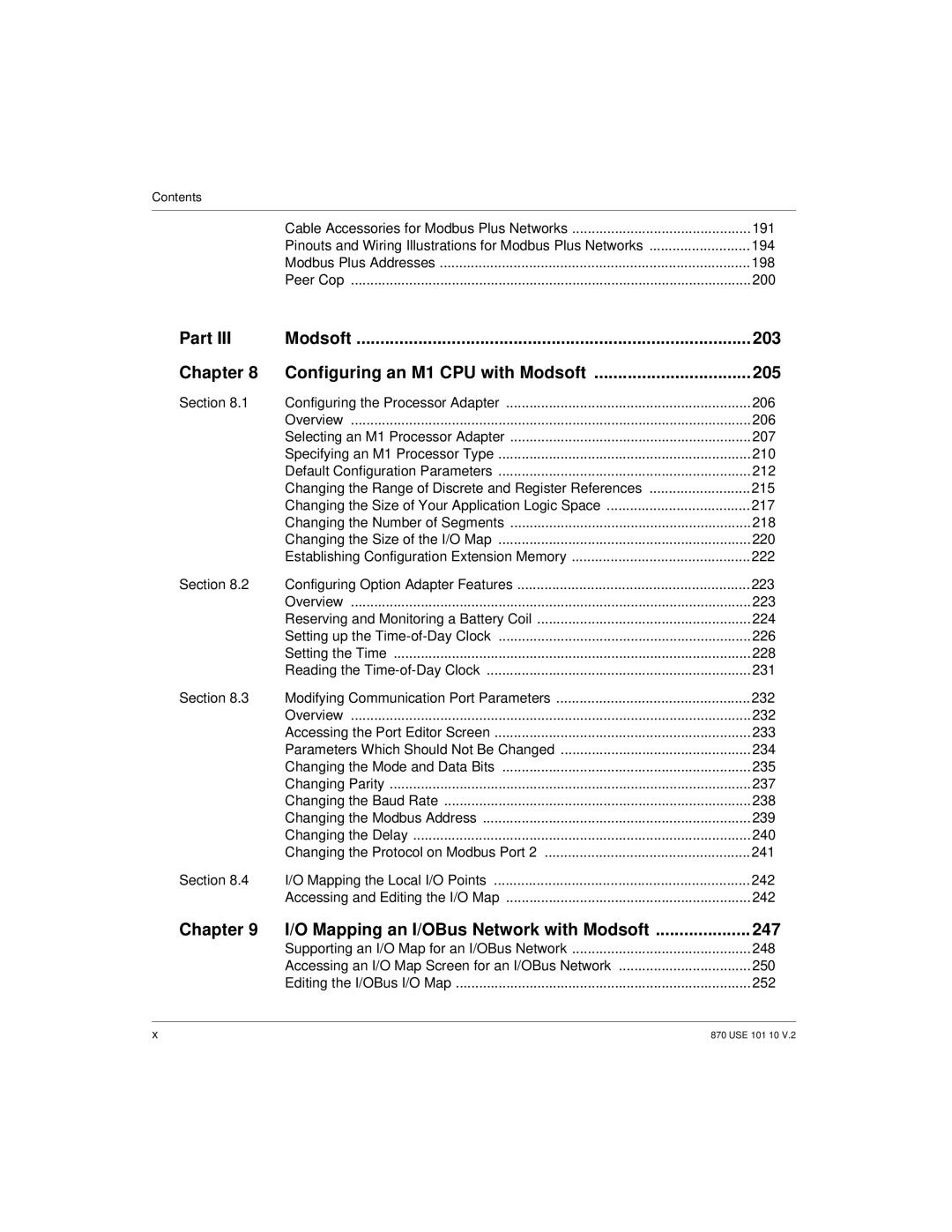 Schneider Electric Processor Adapter manual Chapter Mapping an I/OBus Network with Modsoft 247 