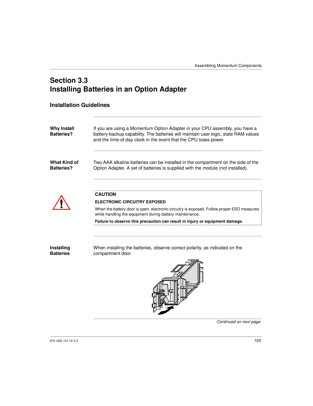 Schneider Electric Processor Adapter Section Installing Batteries in an Option Adapter, Installation Guidelines, What Kind 