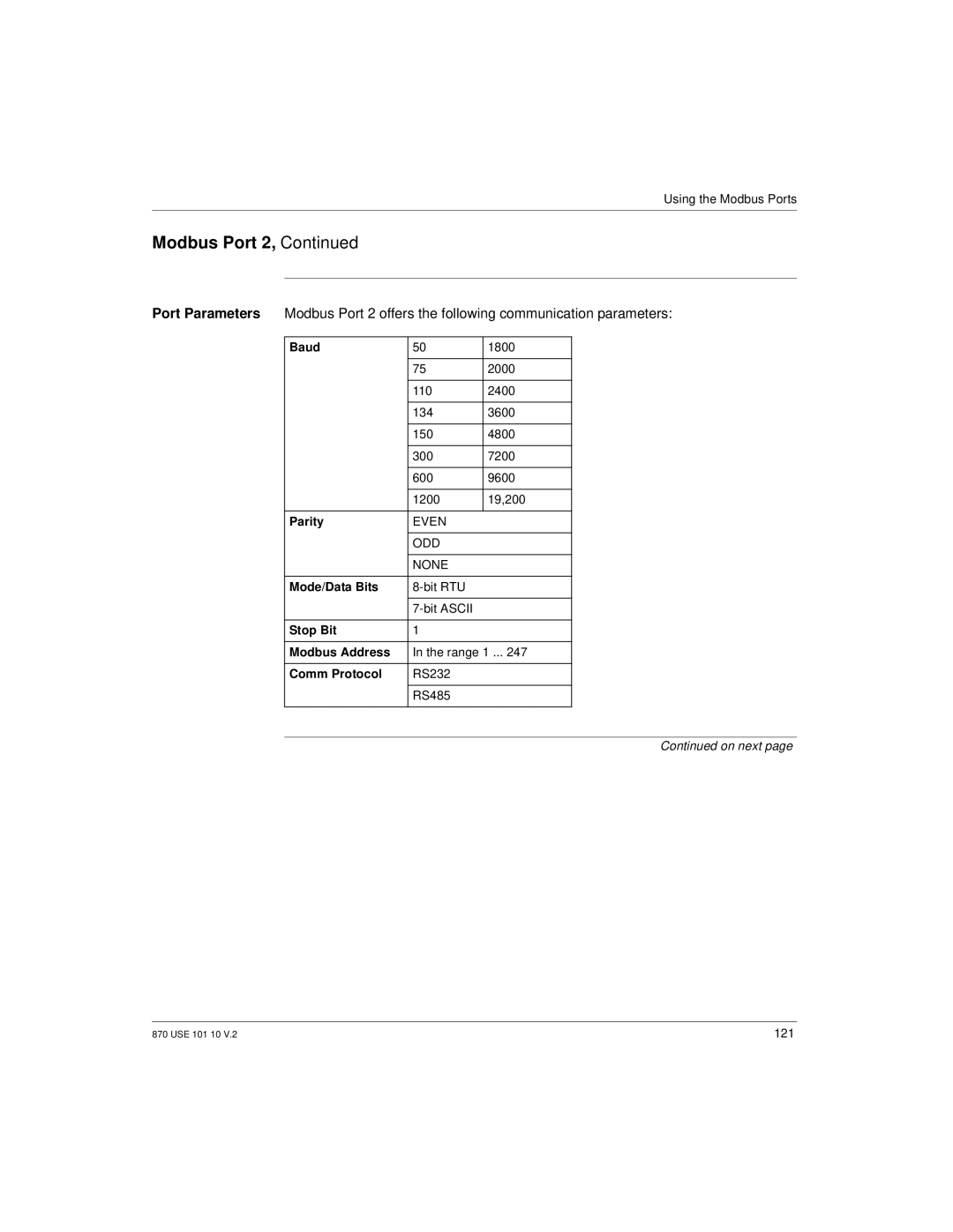 Schneider Electric Processor Adapter manual Baud, Comm Protocol 