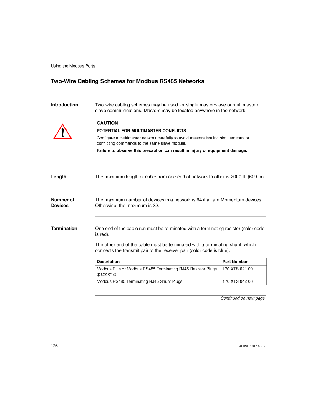 Schneider Electric Processor Adapter manual Two-Wire Cabling Schemes for Modbus RS485 Networks 