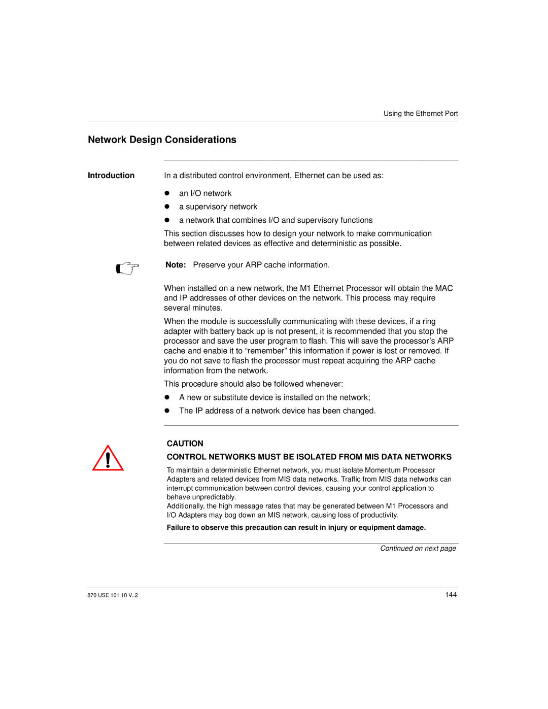 Schneider Electric Processor Adapter manual Network Design Considerations 