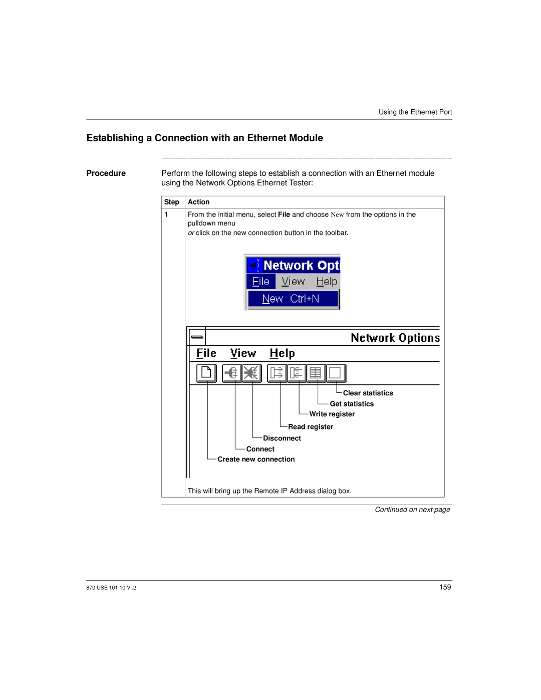 Schneider Electric Processor Adapter manual Establishing a Connection with an Ethernet Module 