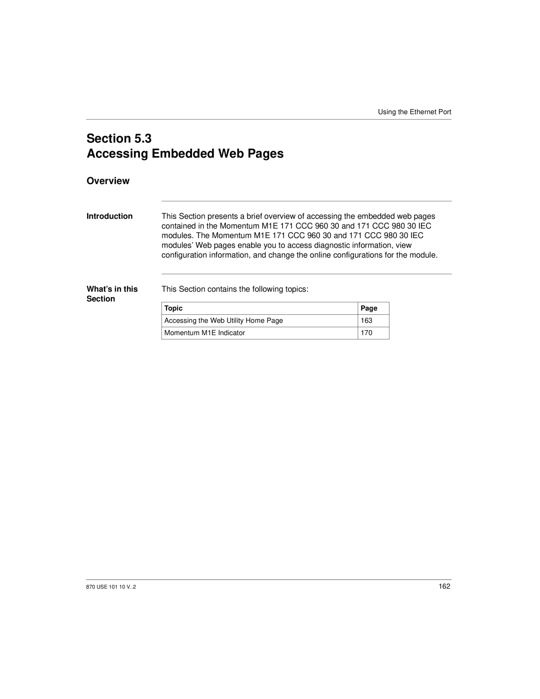 Schneider Electric Processor Adapter manual Section Accessing Embedded Web Pages, Overview 