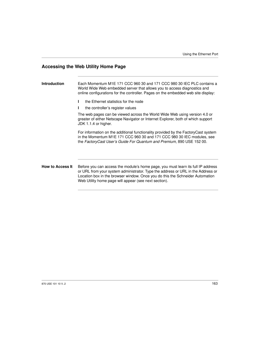 Schneider Electric Processor Adapter manual Accessing the Web Utility Home 