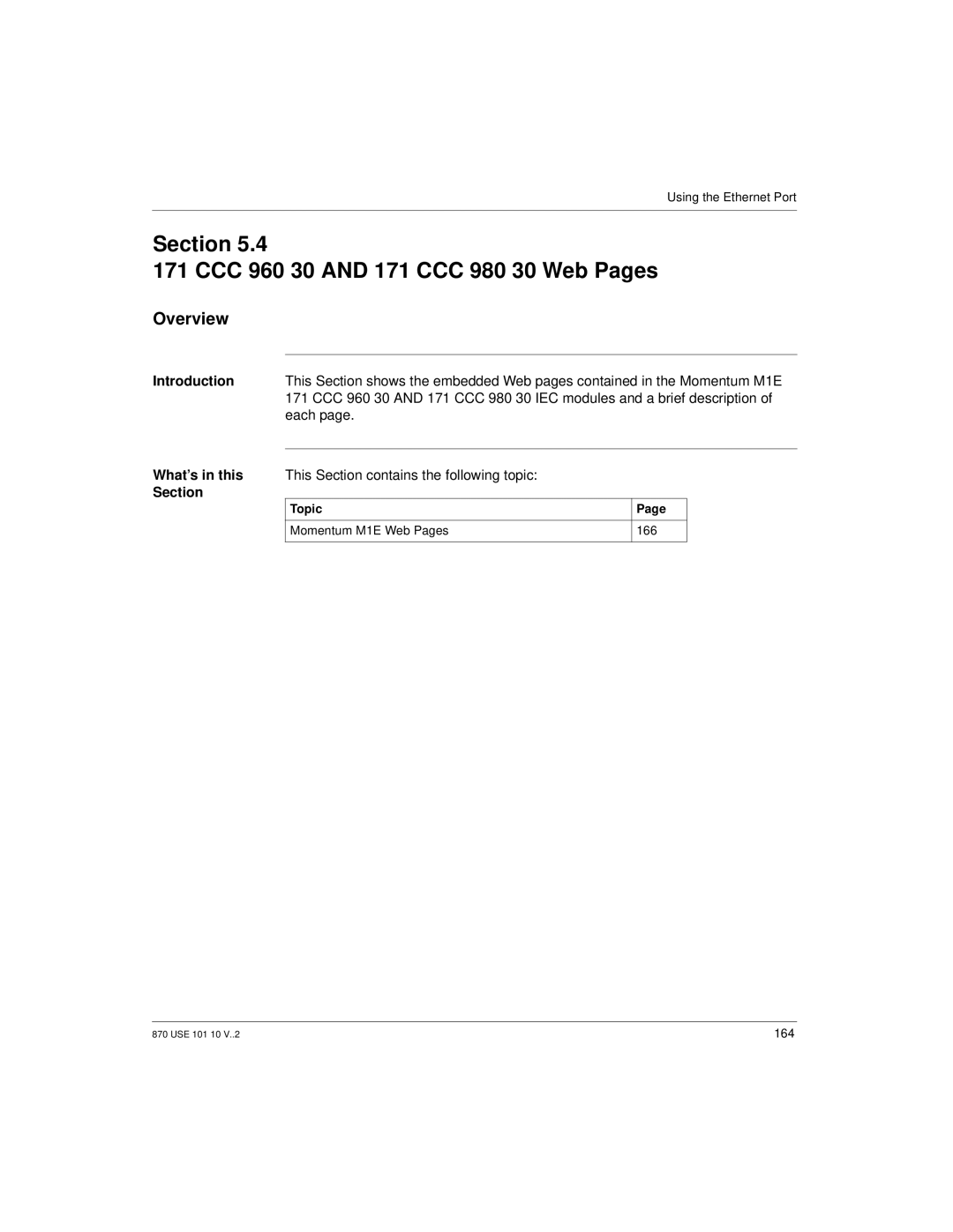 Schneider Electric Processor Adapter manual Section CCC 960 30 and 171 CCC 980 30 Web Pages 