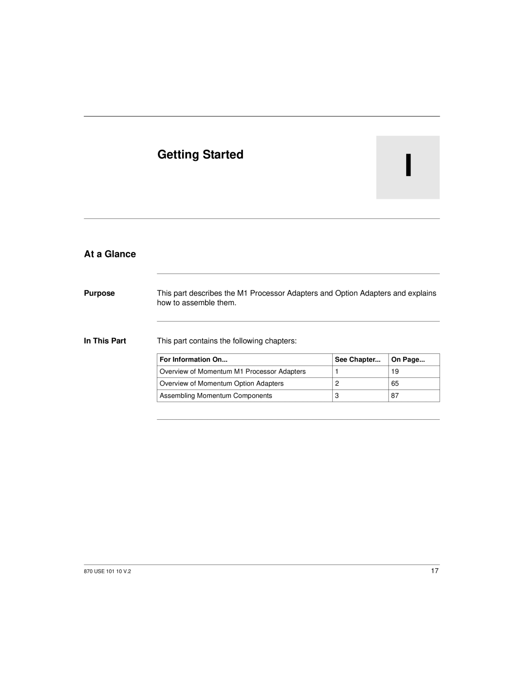 Schneider Electric Processor Adapter manual Getting Started, At a Glance, Purpose, This Part 