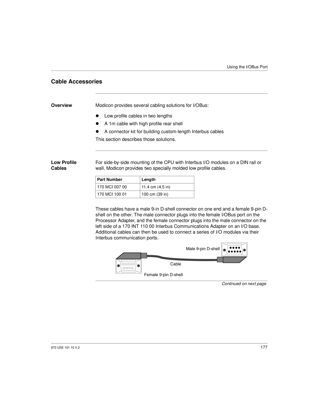 Schneider Electric Processor Adapter manual Cable Accessories, Low Profile 