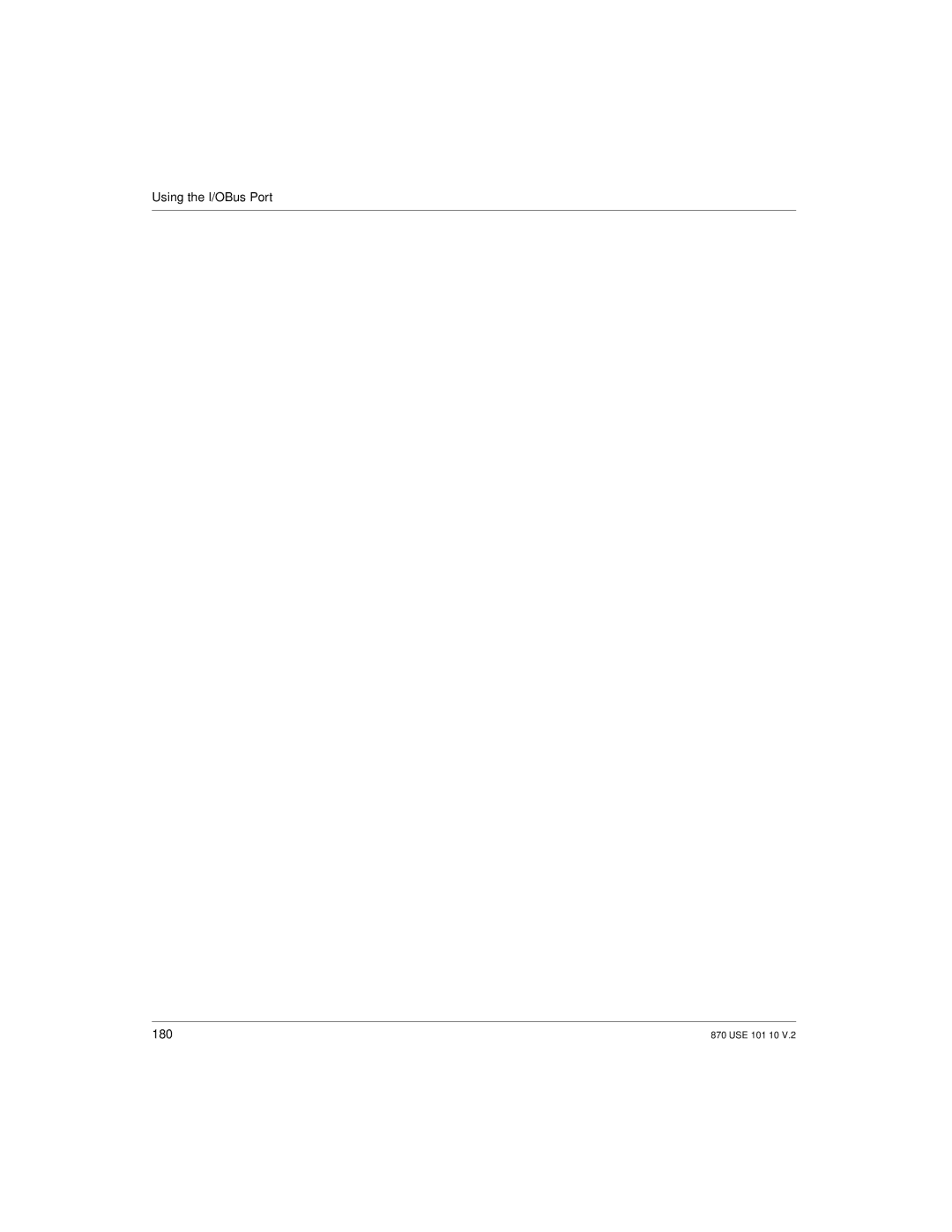 Schneider Electric Processor Adapter manual Using the I/OBus Port 180 