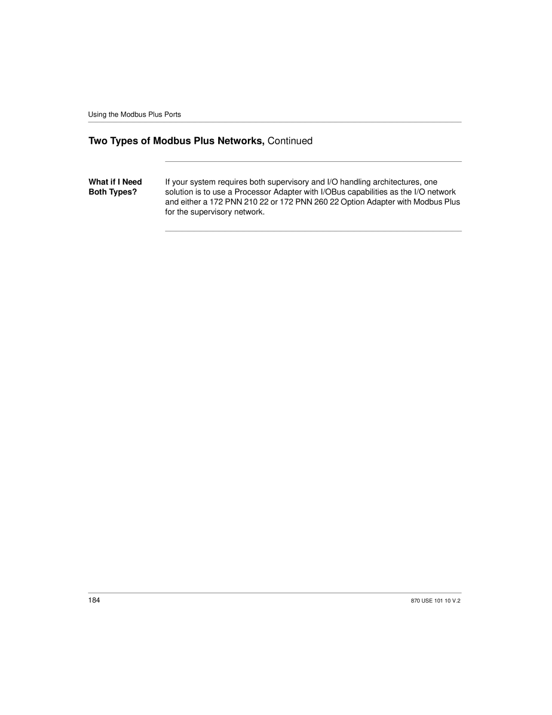 Schneider Electric Processor Adapter manual 184 