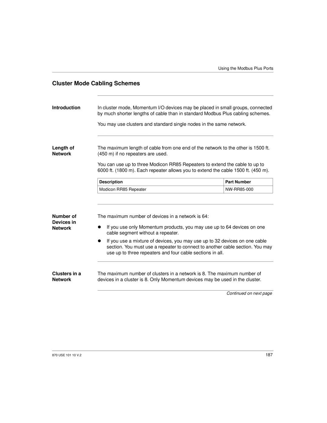 Schneider Electric Processor Adapter manual Cluster Mode Cabling Schemes, Clusters in a 