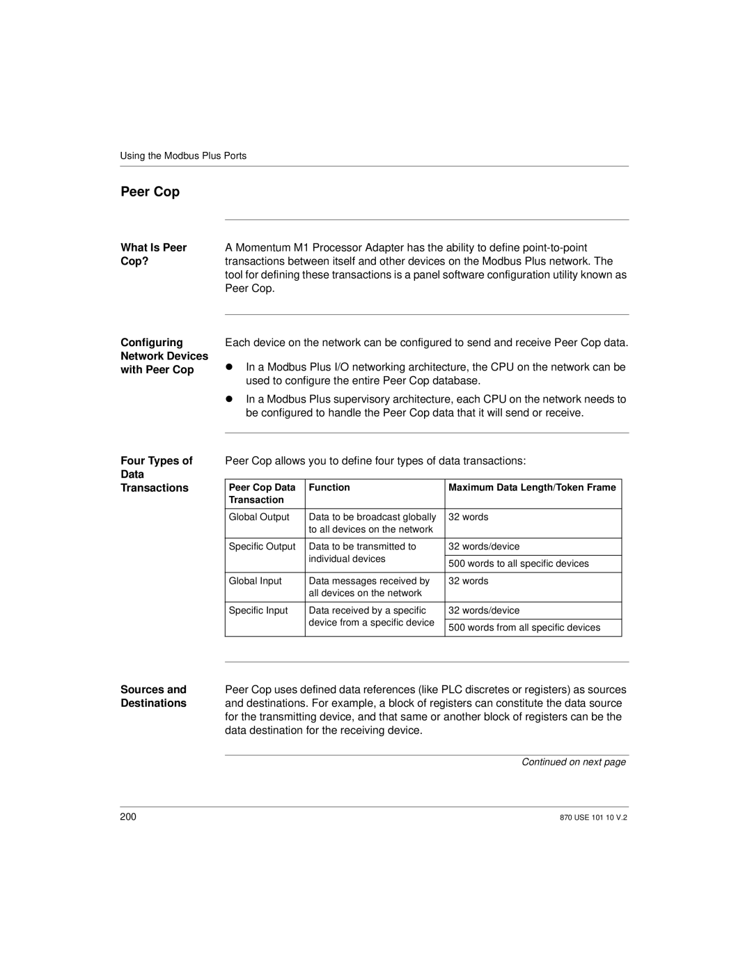 Schneider Electric Processor Adapter manual Peer Cop 