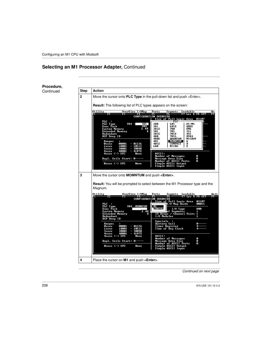 Schneider Electric Processor Adapter manual 208 