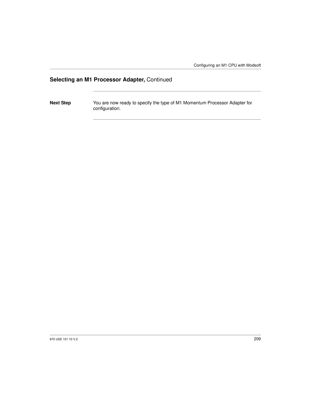 Schneider Electric Processor Adapter manual Next Step, Configuration 