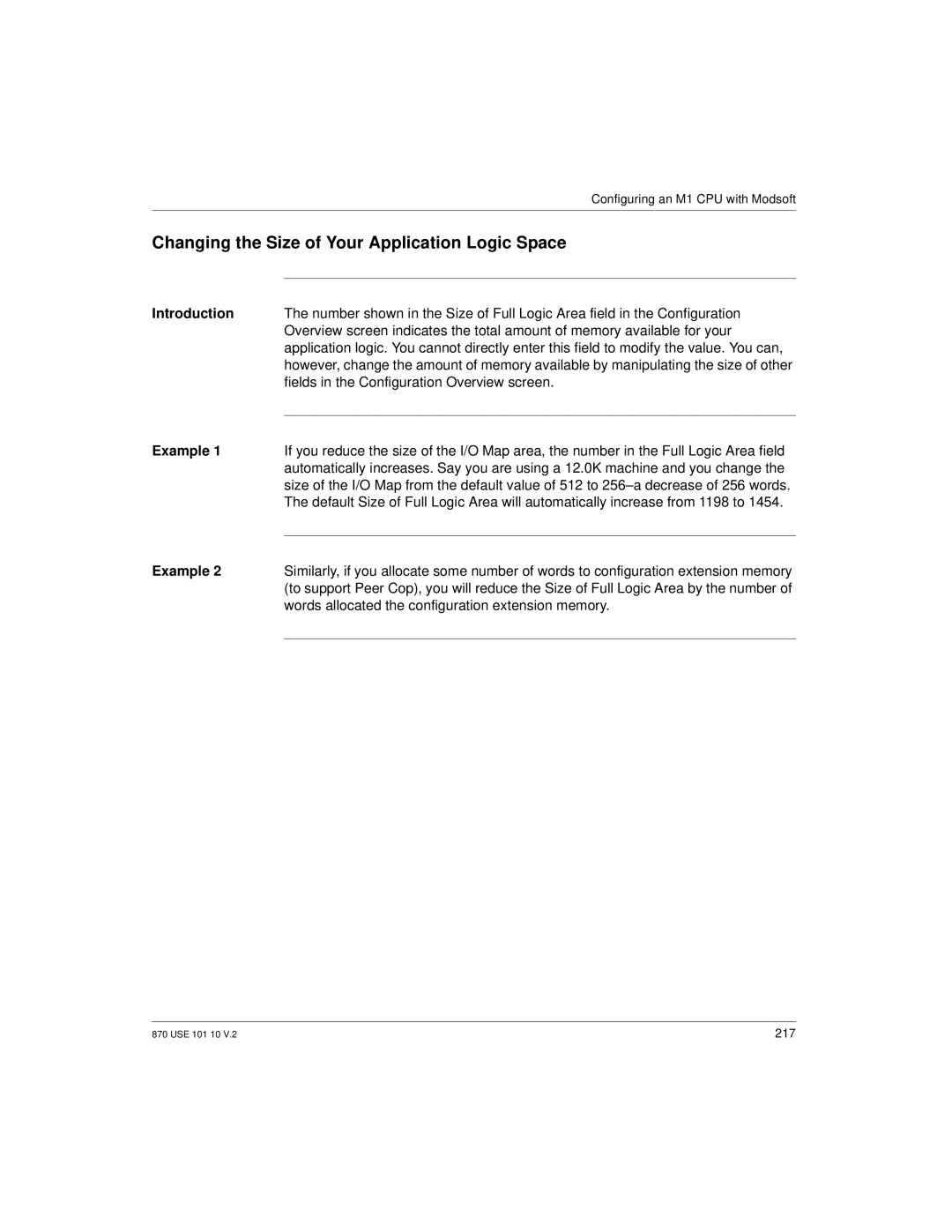 Schneider Electric Processor Adapter manual Changing the Size of Your Application Logic Space 