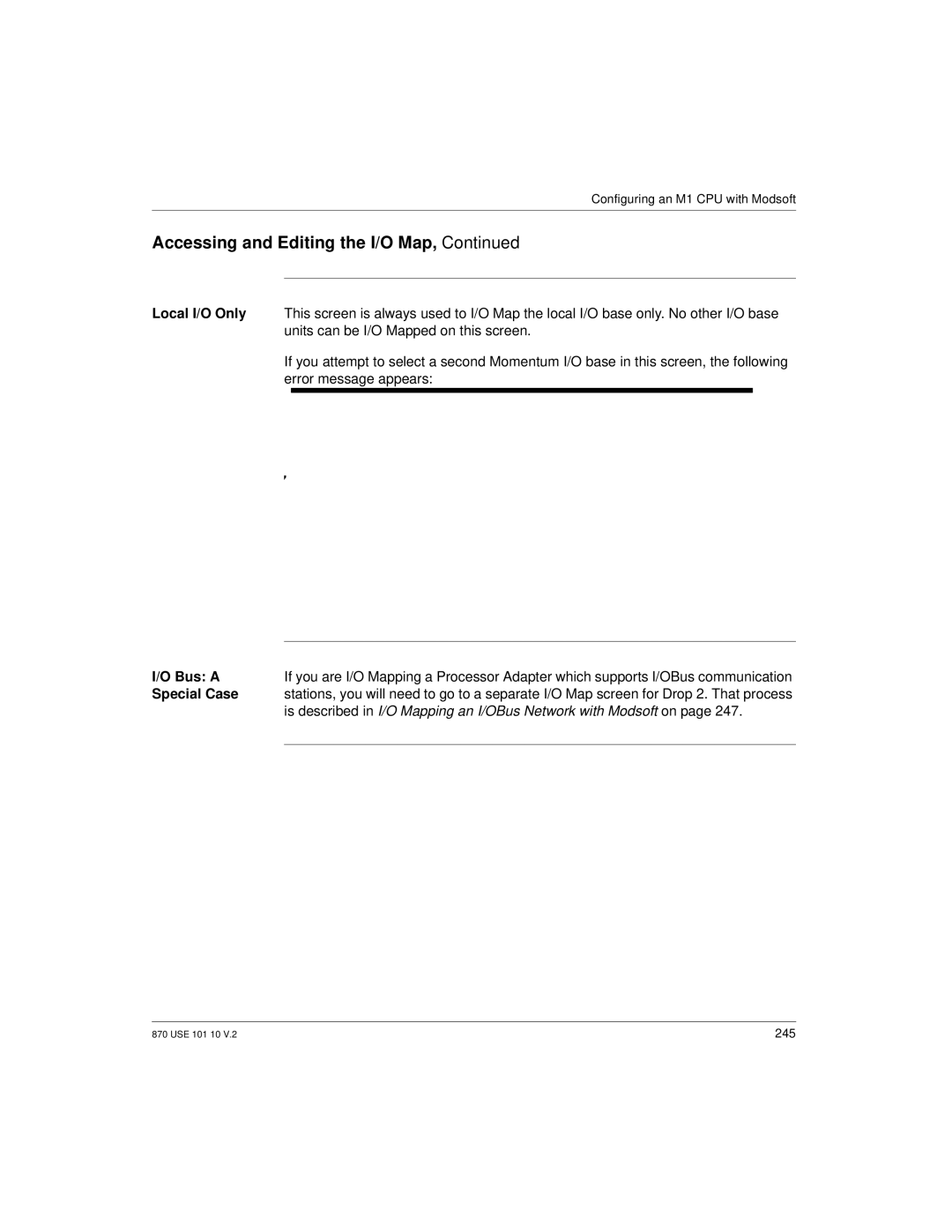 Schneider Electric Processor Adapter manual Bus a, Special Case 