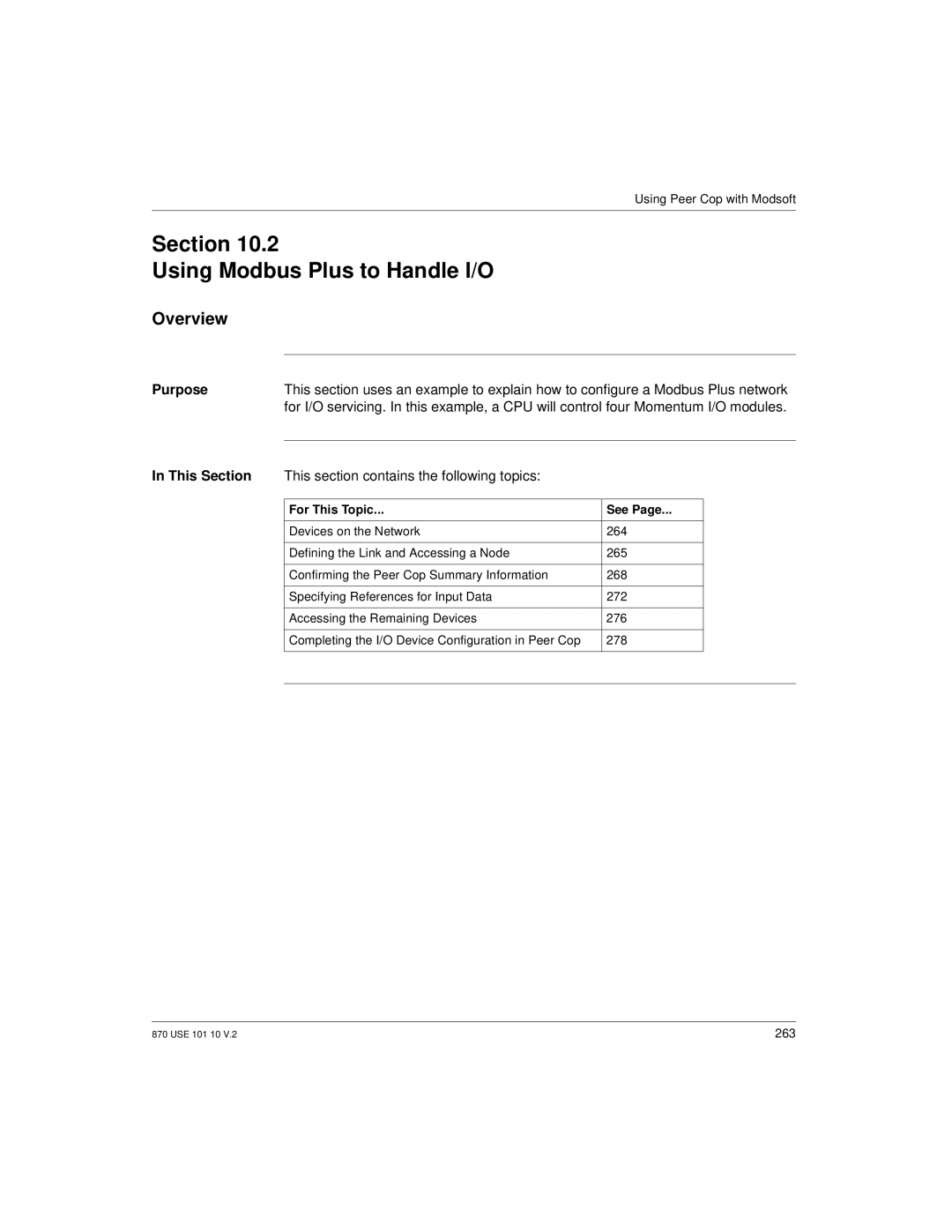 Schneider Electric Processor Adapter manual Section Using Modbus Plus to Handle I/O, Overview 