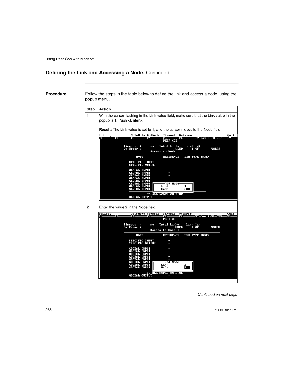 Schneider Electric Processor Adapter manual Procedure, Popup menu 