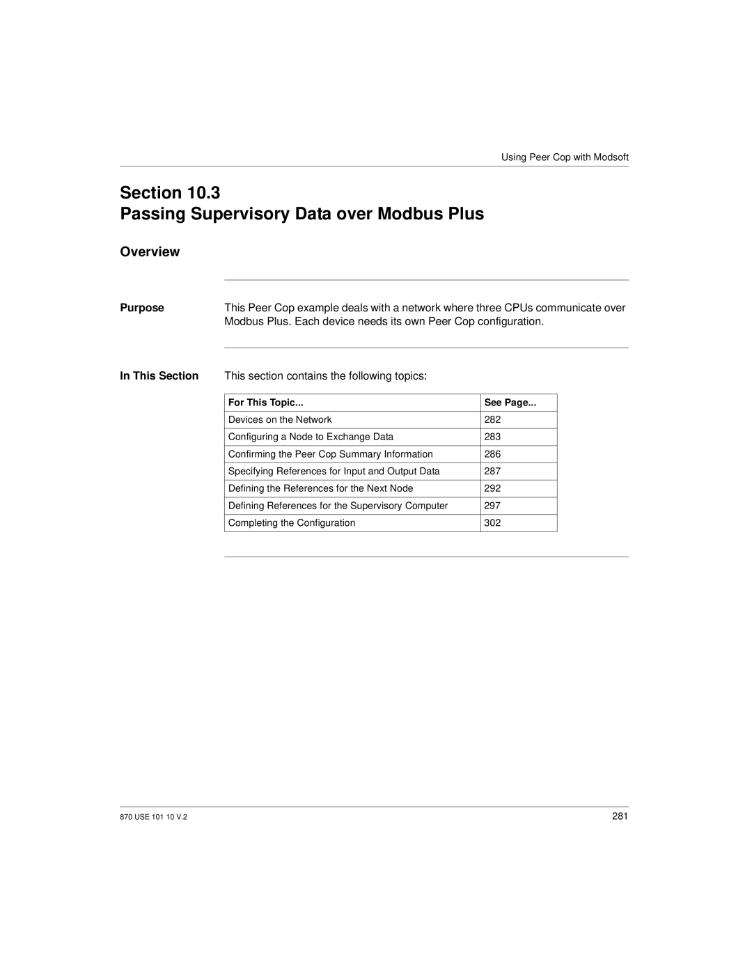 Schneider Electric Processor Adapter manual Section Passing Supervisory Data over Modbus Plus, Overview 