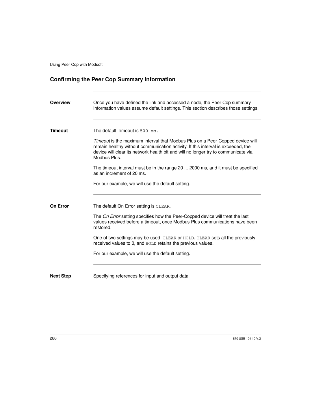 Schneider Electric Processor Adapter manual As an increment of 20 ms, For our example, we will use the default setting 