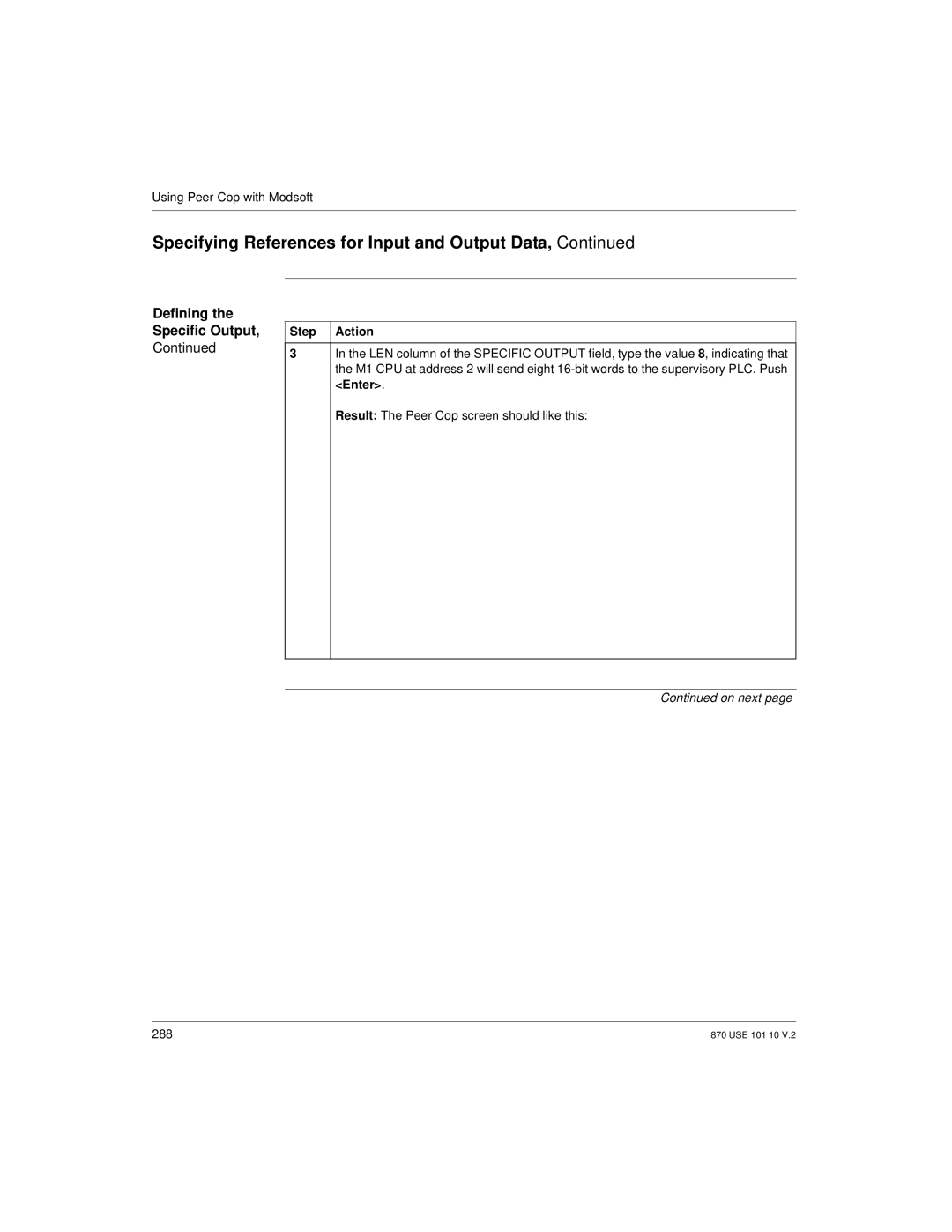 Schneider Electric Processor Adapter manual Defining the Specific Output 