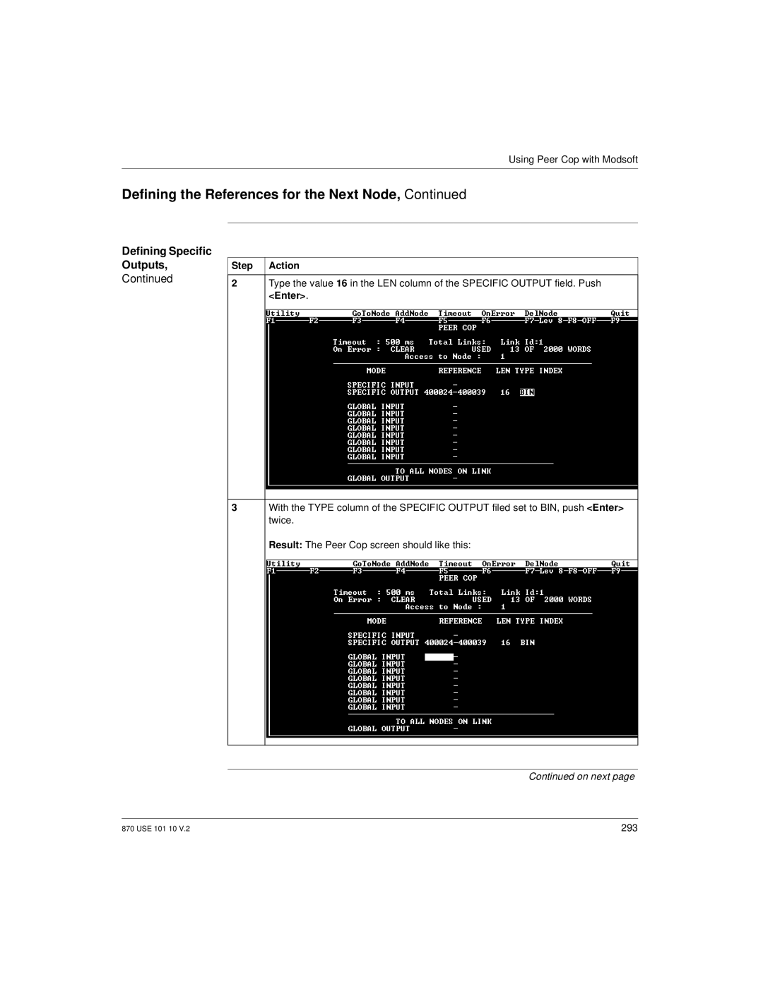 Schneider Electric Processor Adapter manual Defining Specific Outputs 