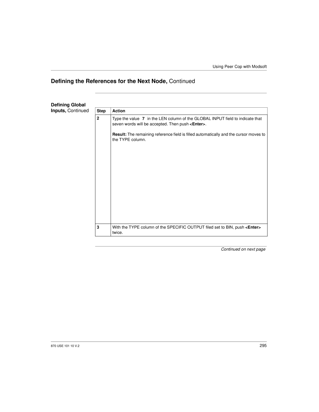 Schneider Electric Processor Adapter manual Defining Global, Inputs 