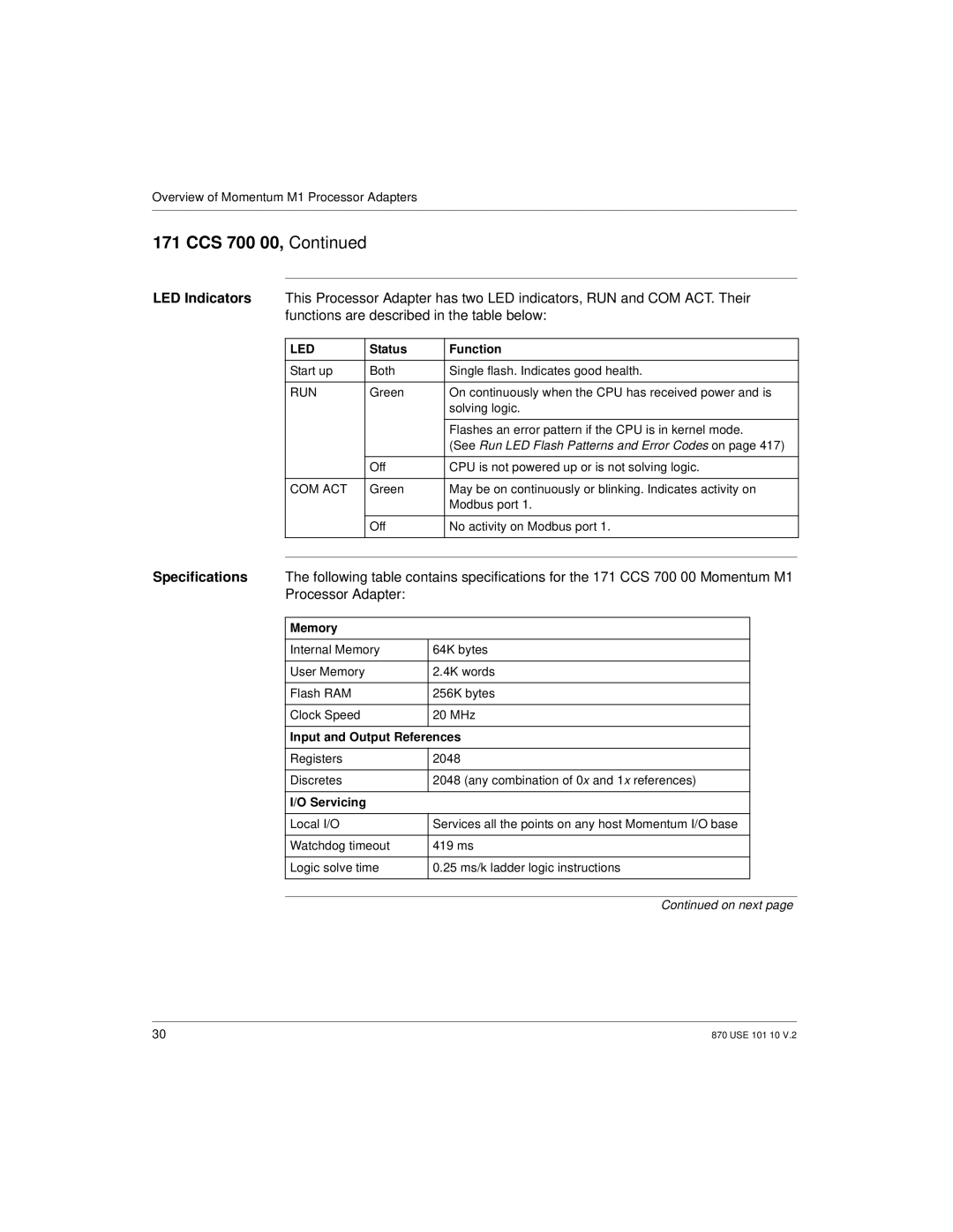 Schneider Electric Processor Adapter manual Status Function, Input and Output References, Servicing 