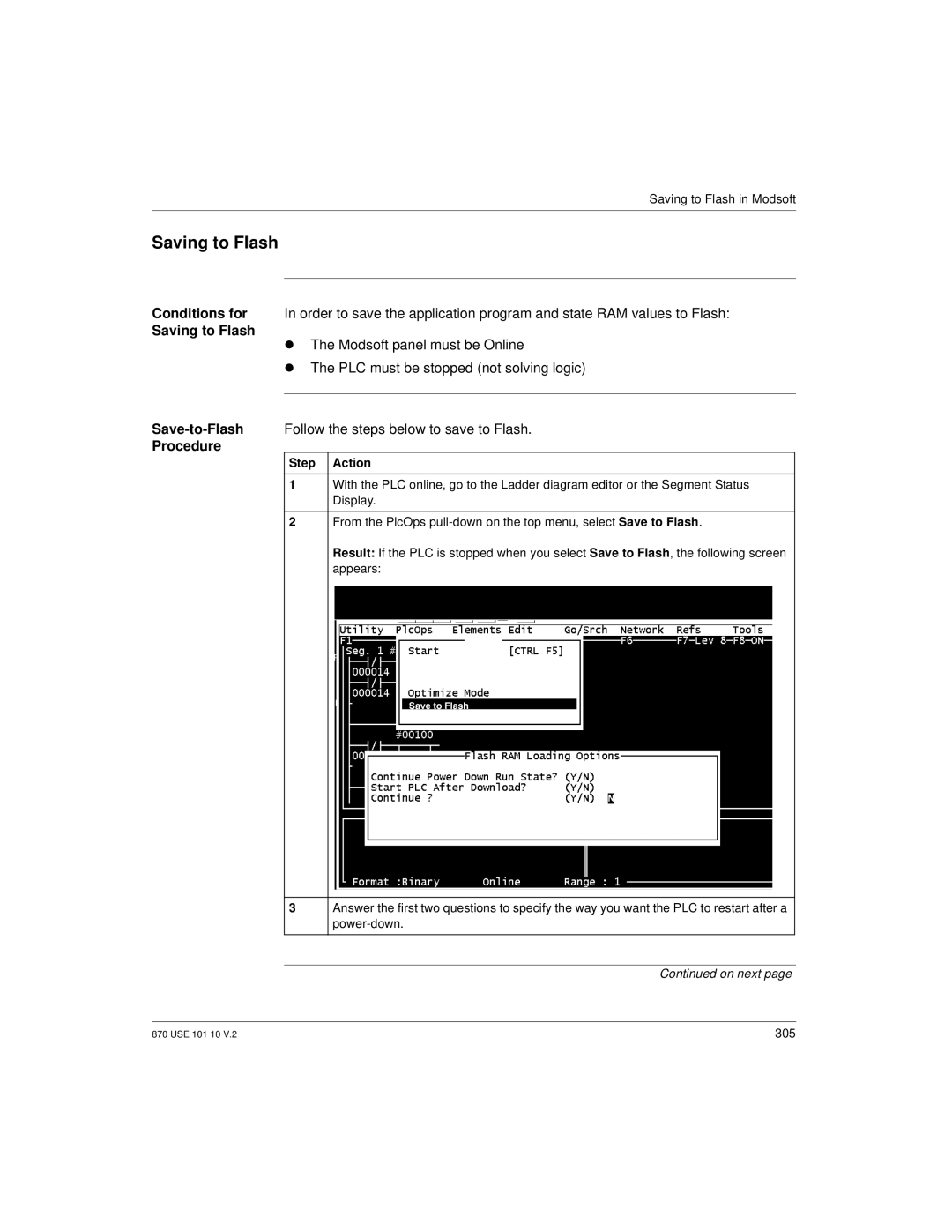 Schneider Electric Processor Adapter manual Saving to Flash 