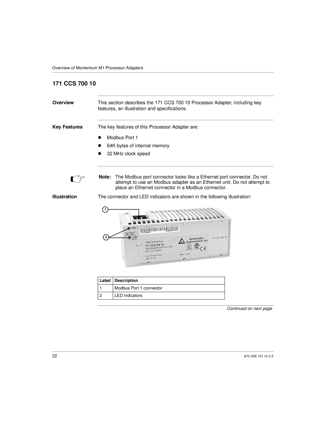 Schneider Electric Processor Adapter manual Overview 