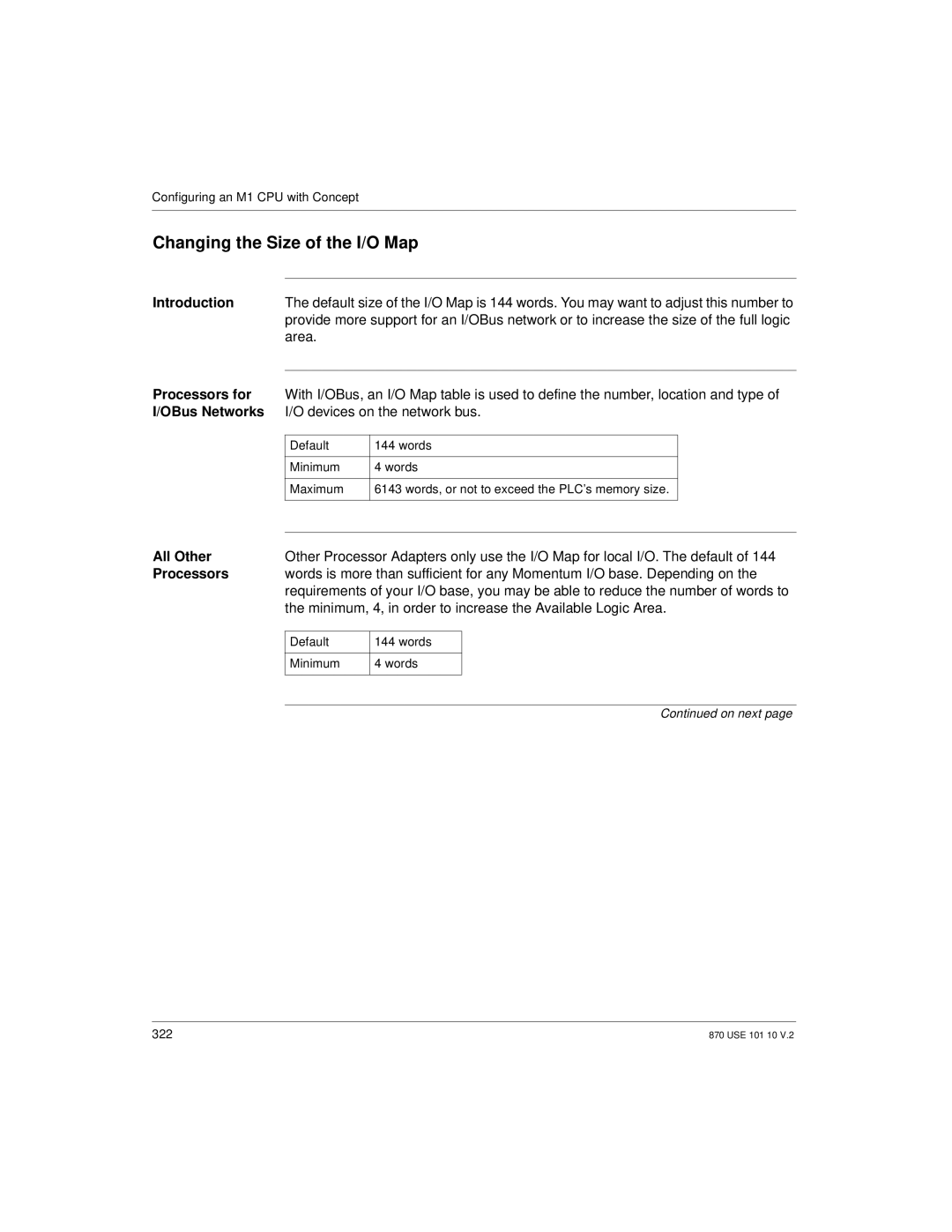 Schneider Electric Processor Adapter manual Area, Processors for, OBus Networks, Devices on the network bus 