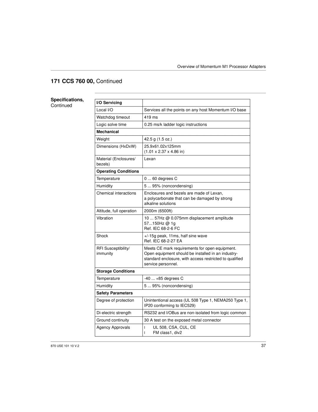 Schneider Electric Processor Adapter manual Temperature 40 ... +85 degrees C Humidity 95% noncondensing 