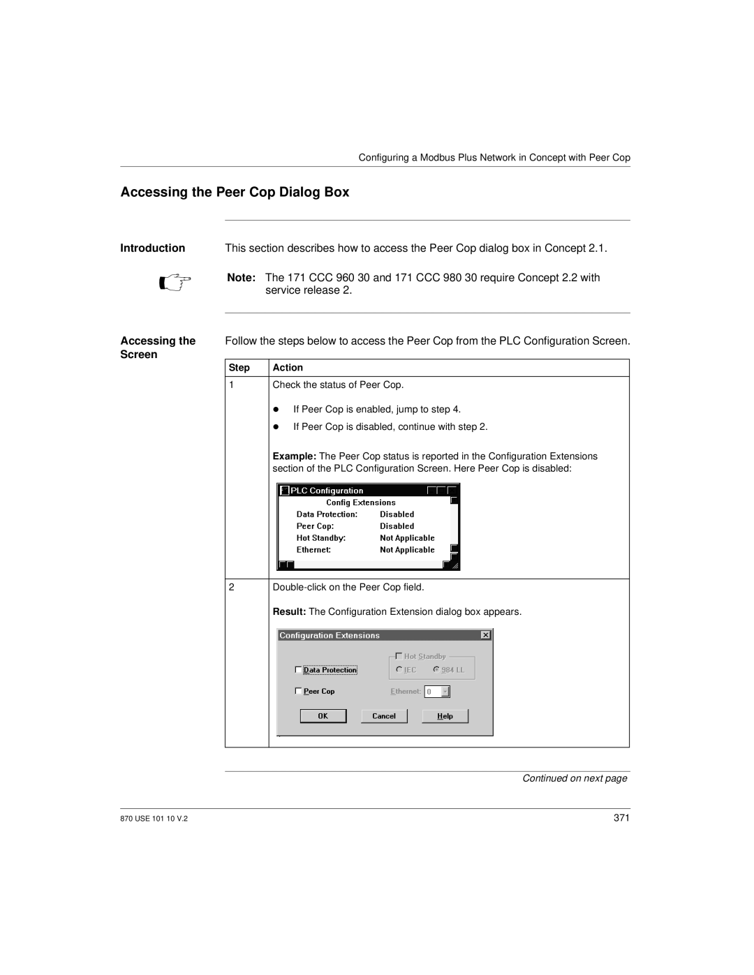 Schneider Electric Processor Adapter manual Accessing the Peer Cop Dialog Box, Introduction 