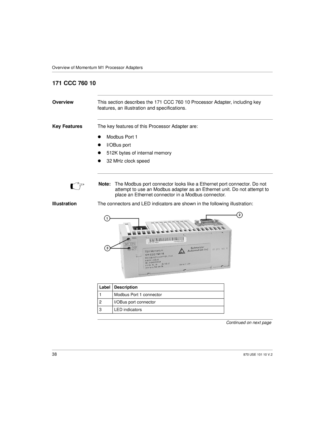 Schneider Electric Processor Adapter manual CCC 760, Overview 