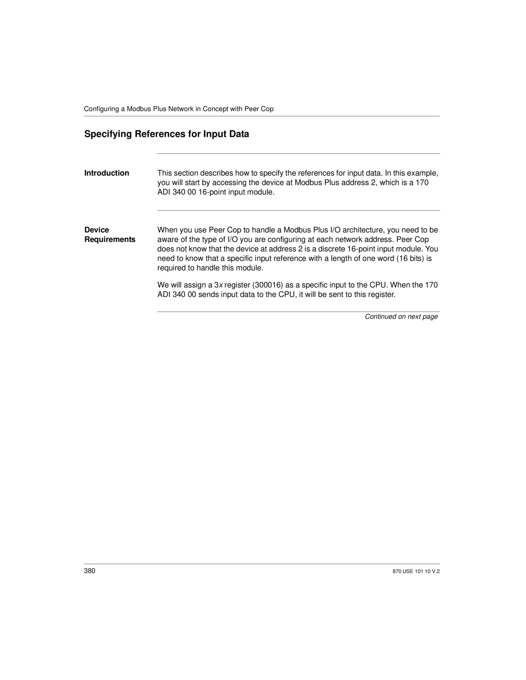 Schneider Electric Processor Adapter manual ADI 340 00 16-point input module, Required to handle this module 