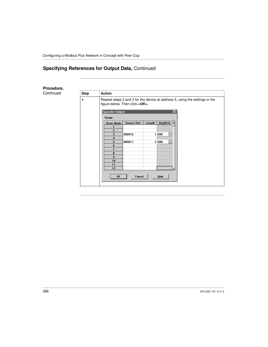 Schneider Electric Processor Adapter manual Specifying References for Output Data 