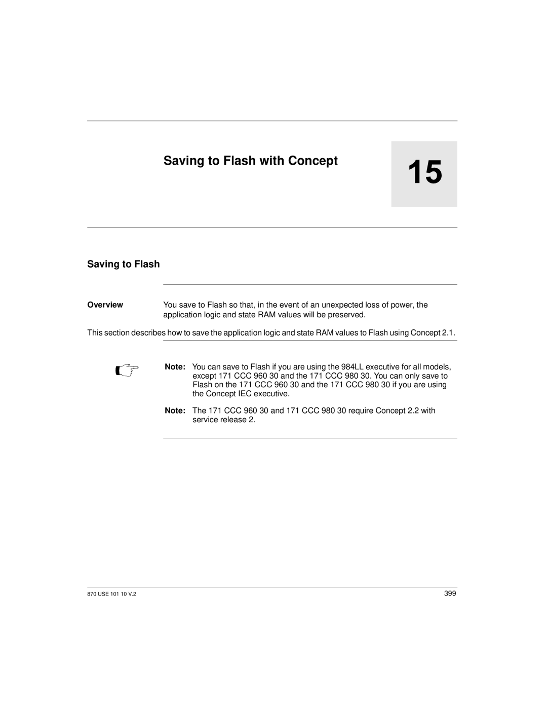 Schneider Electric Processor Adapter manual Saving to Flash with Concept 