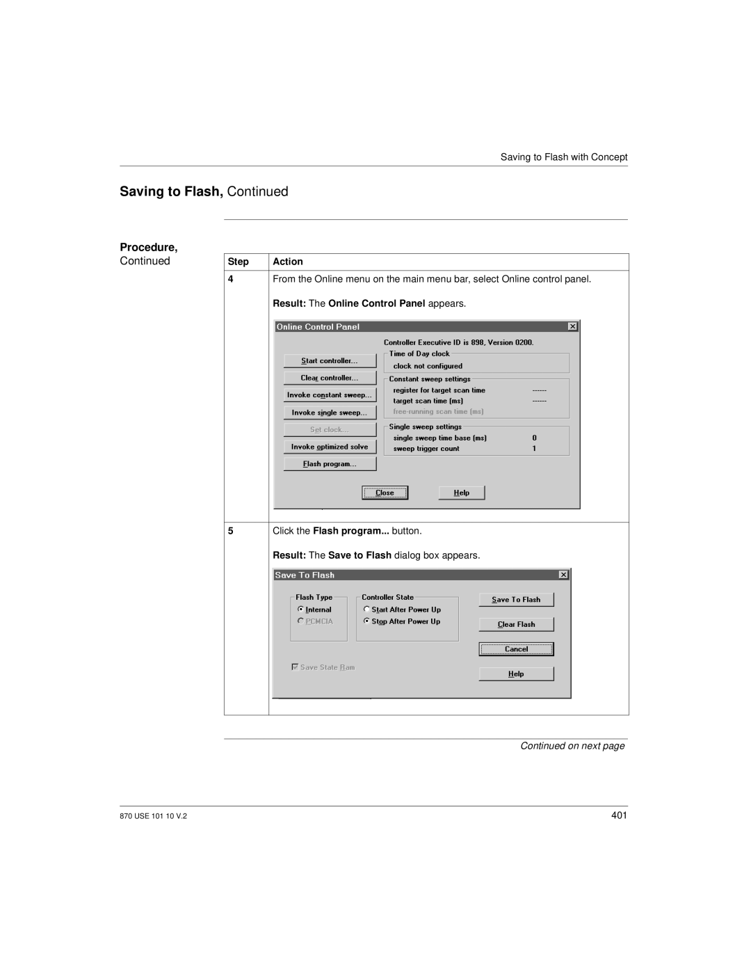 Schneider Electric Processor Adapter manual Procedure, Result The Online Control Panel appears 