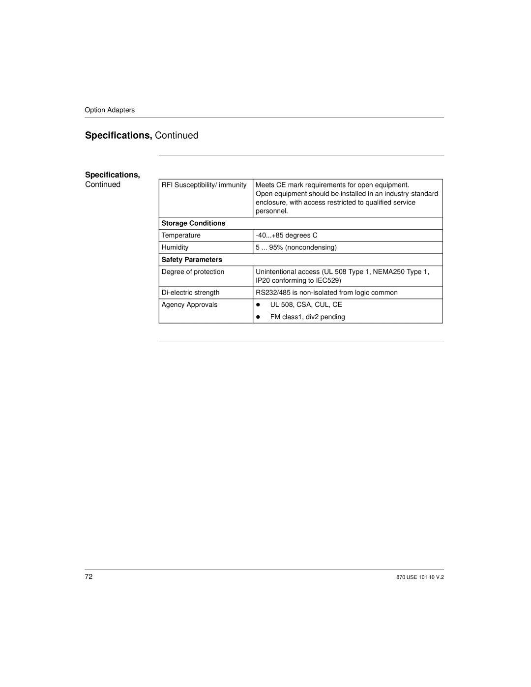 Schneider Electric Processor Adapter manual Specifications 