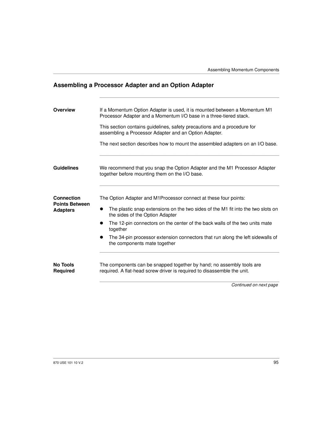 Schneider Electric manual Assembling a Processor Adapter and an Option Adapter 