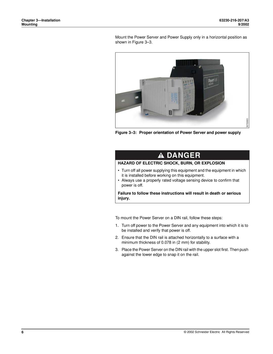 Schneider Electric PWRSRV710, PWRSRV750 setup guide Proper orientation of Power Server and power supply 