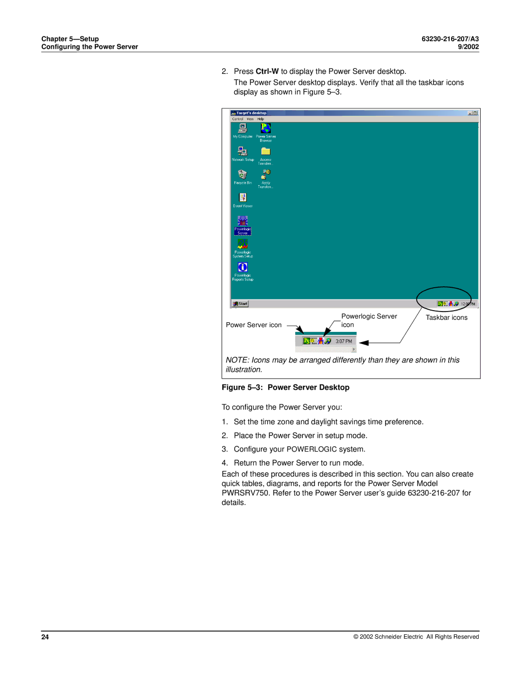 Schneider Electric PWRSRV710, PWRSRV750 setup guide Power Server Desktop 