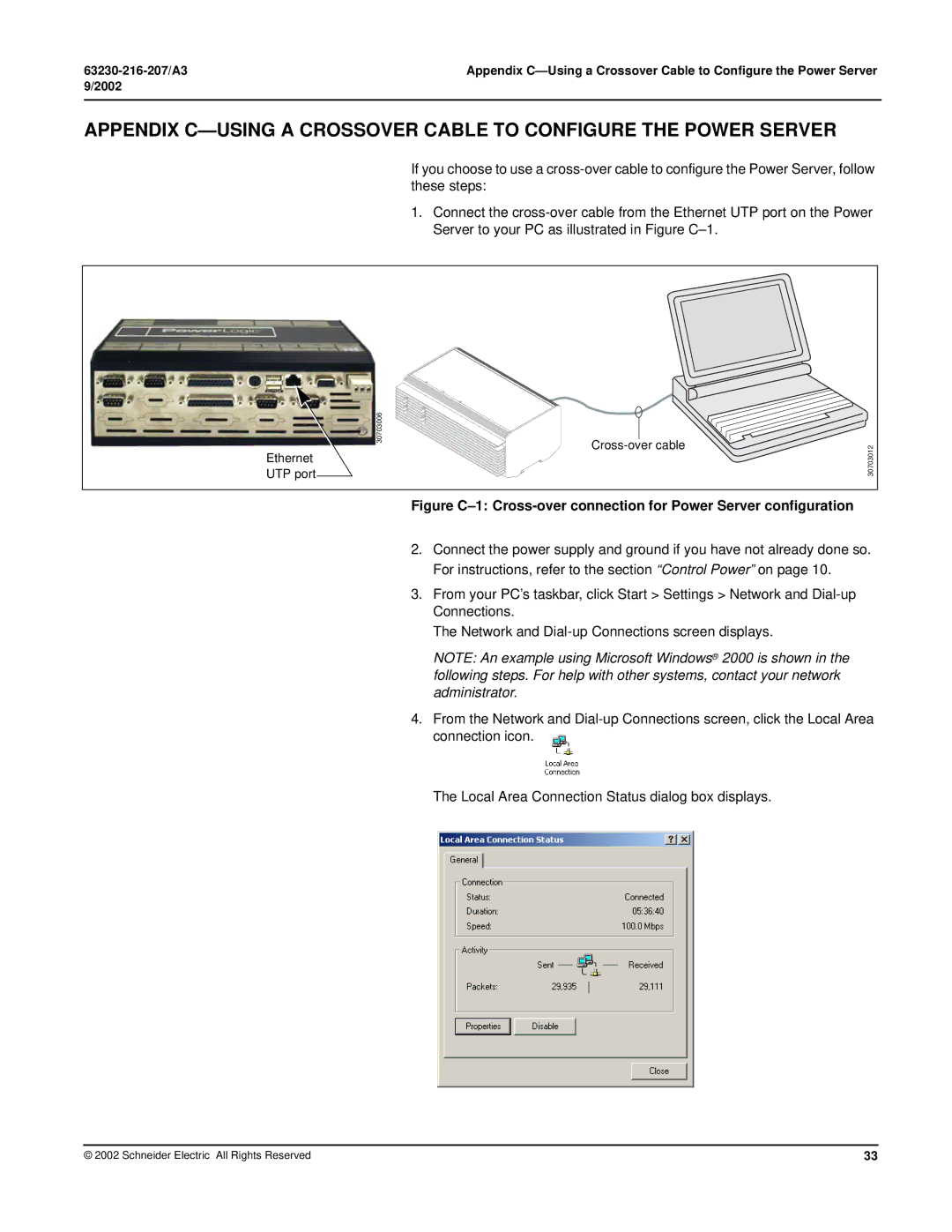 Schneider Electric PWRSRV750, PWRSRV710 setup guide Ethernet UTP port 