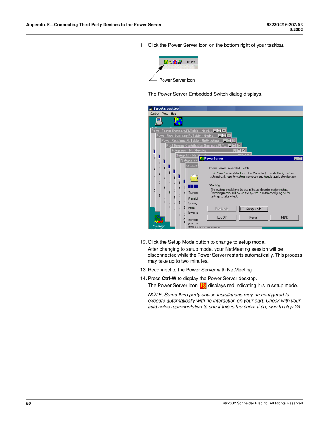 Schneider Electric PWRSRV710, PWRSRV750 setup guide Power Server icon 