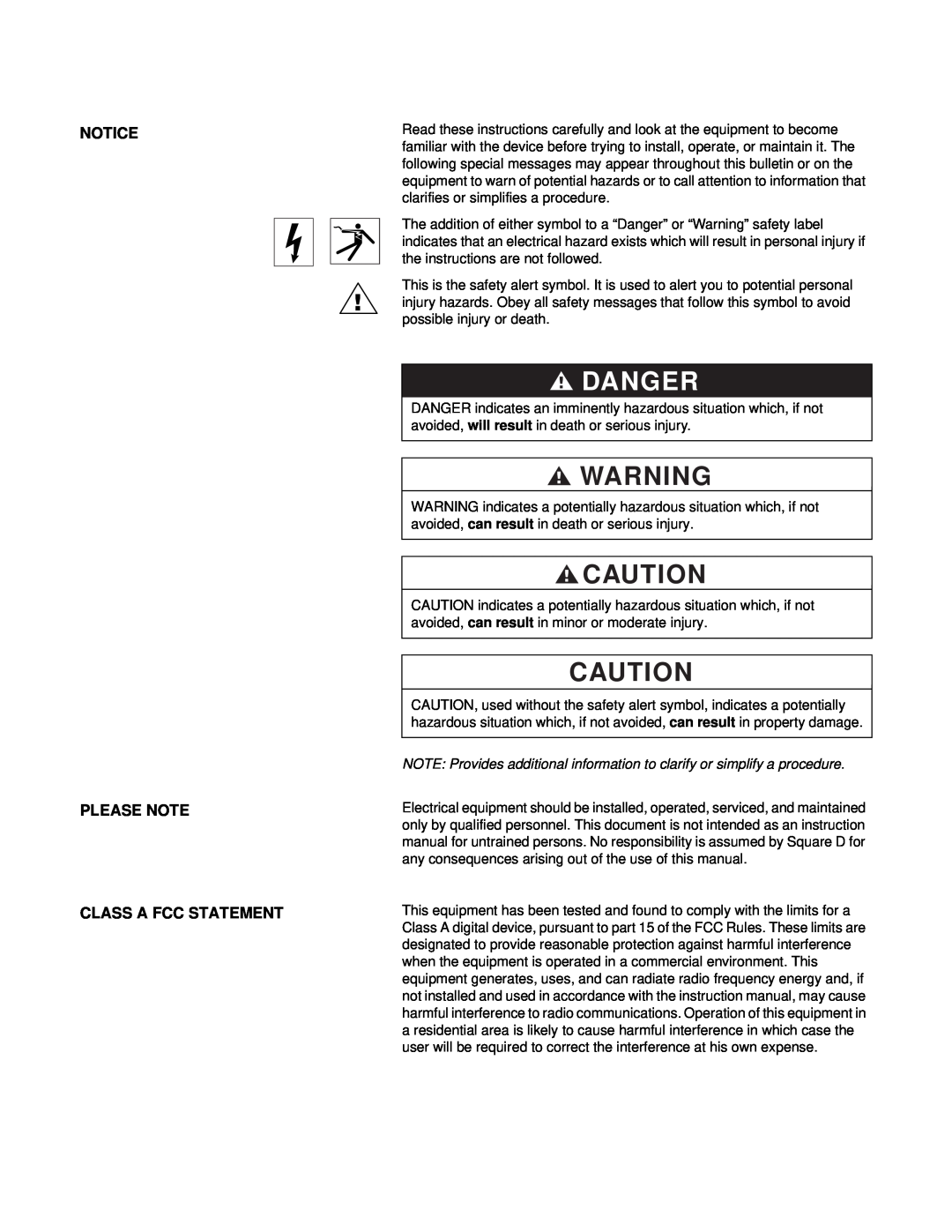 Schneider Electric PWRSRV710, PWRSRV750 setup guide Danger, Please Note Class A Fcc Statement 
