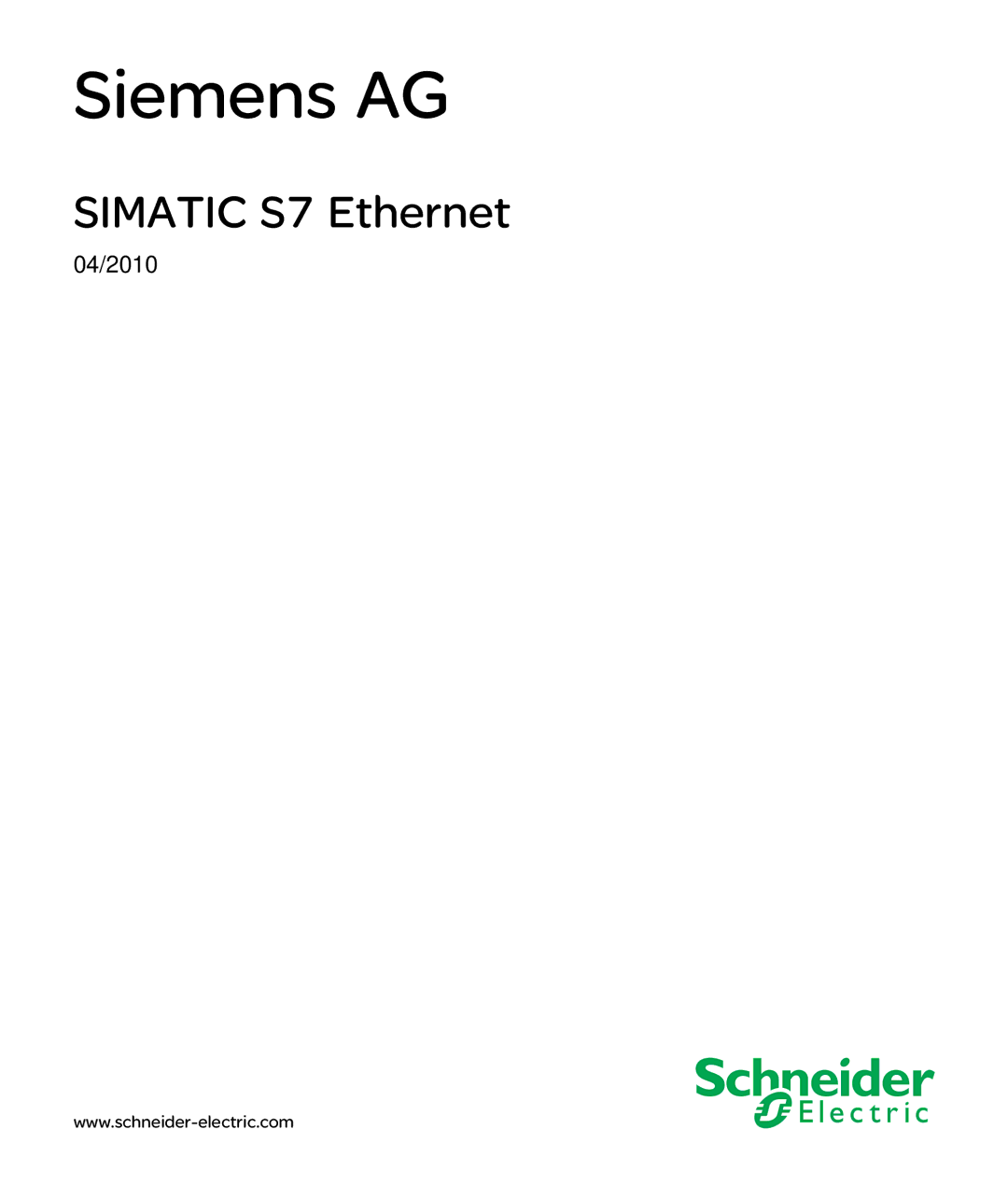 Schneider Electric S7 manual Siemens AG 