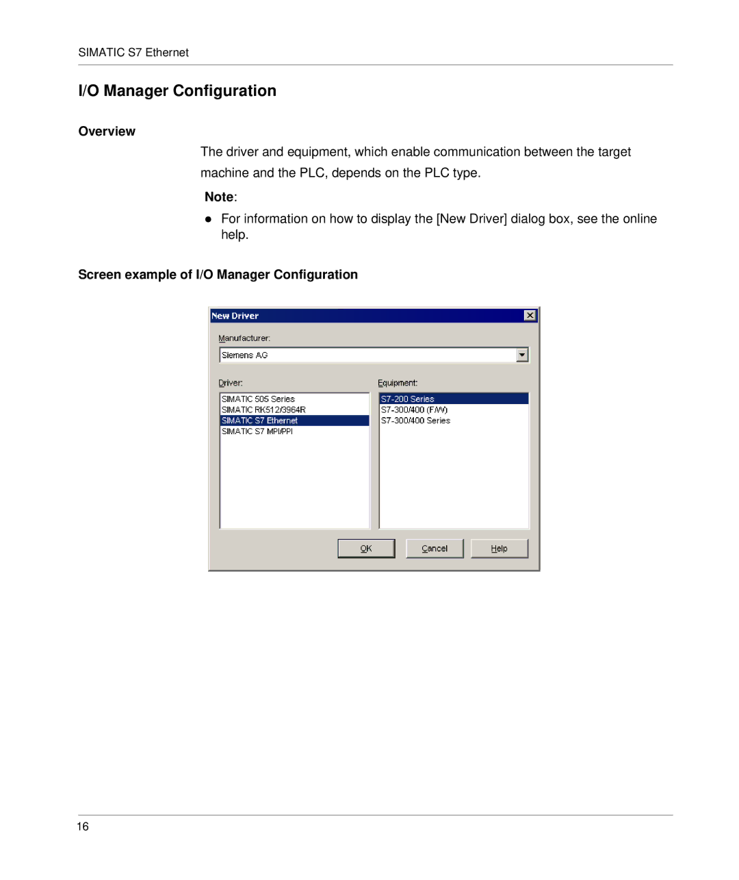 Schneider Electric S7 manual Screen example of I/O Manager Configuration 